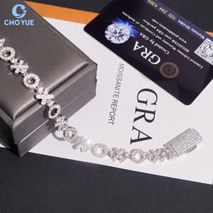 Pulsera de eslabones cubanos de moissanita en oferta, chapada en rodio, plata maciza 925, pulsera de 8 mm, joyería Hiphop Iced Out - Product Image 1