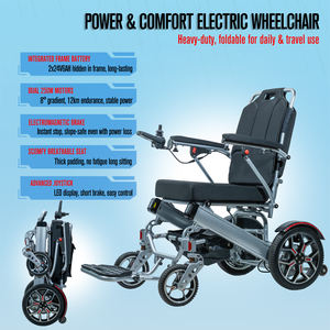 Fauteuil roulant électrique léger et portable avec frein électromagnétique, aide à la mobilité médicale <span class=keywords><strong>pour</strong></span> <span class=keywords><strong>personnes</strong></span> âgées et handicapées - Product Image 3