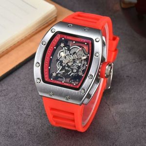 Reloj de Cuarzo Richards, el Más Vendido, con Esfera Esqueletizada en Forma de Barril de Aleación de 43 mm, Correa de Acrílico y Pantalla con Agujas para Hombre - Product Image 3