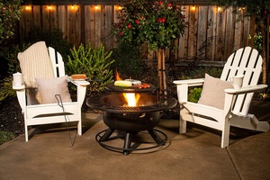 Chimenea de Acero para Interiores y Exteriores, Color Negro Metálico, Área de Cocción Amplia, para Botellas de Cerveza, Redonda, con Parrilla - Product Image 4