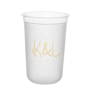 شعار مخصص على شكل U لحفلات الزفاف 14 أونصة 16 أونصة مصنفرة 24 أونصة عصير شفاف يمكن التخلص منه فقاعة كوب صلب PP - Product Image 2