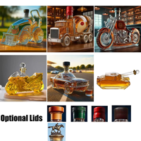Decantador de Whisky de Vidrio Transparente Soplado a Mano con Diseño de Automóvil, Serie Vehículos