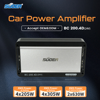 Suoer BC-200.4 24v nouveauté 4 canaux 200 watts classe D amplificateur de voiture au design moderne