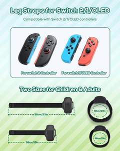 Joncon Contrôleur Sangle de jambe élastique pour Nintendo pour <span class=keywords><strong>Switch</strong></span> 2 Noir pour <span class=keywords><strong>Switch</strong></span> <span class=keywords><strong>Ring</strong></span> <span class=keywords><strong>Fit</strong></span> <span class=keywords><strong>Adventure</strong></span> Sangle de jambe Accessoires de jeu - Product Image 2