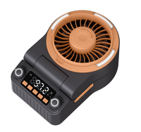 Ventilateur de bureau carré rechargeable, puissant, réglable, portable, pour le camping, avec radio