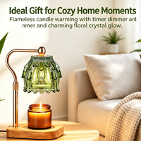 Lampe chauffe-bougie avec minuterie et variateur d'intensité - Cadeau d'anniversaire pour femme, maman, chauffe-cire électrique