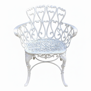 เก้าอี้เหล็กหล่อกลางแจ้งที่มีรายละเอียดที่ดีเหมาะสำหรับสวนระเบียงสนามหญ้าหรือที่นั่งริมสระน้ำ - Product Image 1