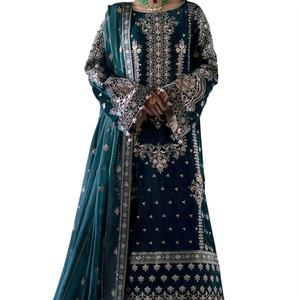 Trajes Elegantes Pakistaníes de Algodón Bordado, Vestido Largo Formal, Salwar Kameez Informal para Mujer - Product Image 6