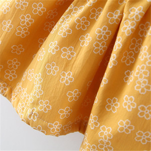 Aliexpress Reino Unido, Mejor Precio, Nuevo Vestido Premium Amarillo con Flores para Niña, Estilo Coreano, Venta al Por Mayor de Fábrica - Product Image 6