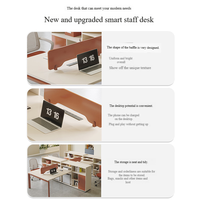 Escritorio de Oficina Ejecutivo Modular Moderno Personalizable para 2, 4 o 6 Personas, Mesa de Computadora Expandible con Gabinete de Almacenamiento Lateral Grande