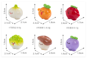 Miniatura <span class=keywords><strong>de</strong></span> Comida Artificial Pintada a Mano en Resina: Frutas, Verduras, Zanahoria, Berenjena, Ajo, Champiñón, Repollo, Tomate - Product Image 2