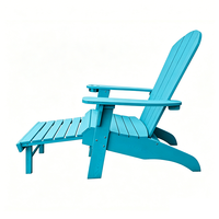 Chaises Adirondack pliantes en plastique pour jardin et terrasse, imperméables, avec repose-pieds escamotable