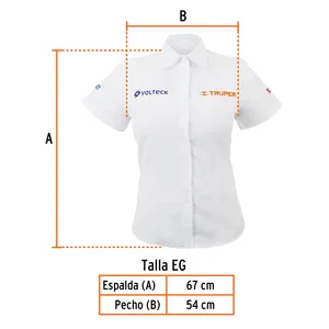 Per esempio Truper 1 unità da donna lunga Blanca Camisa con Logo ricamato in tinta unita camicia da ufficio taglia XL - Product Image 3