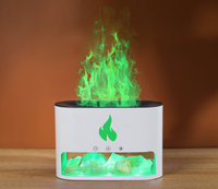 Nouveau design 2022 : Humidificateur 3D à effet flamme, diffuseur d'arômes avec pierres de sel de l'Himalaya, diffuseur portable d'aromathérapie à lumière chaude