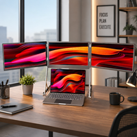 Écran portable 14 pouces pour ordinateur portable, extension à quatre moniteurs, un seul câble, écran triple pliable pour Win Mac Office