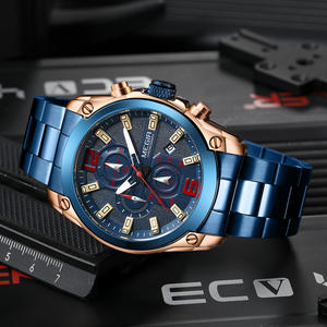 ساعة يد ذكية من ماركة ميجير كوارتز للرجال الموردين بسوار من الفولاذ المقاوم للصدأ ساعة يد كرونوغراف مضيئة بسعر المصنع متوفر - Product Image 2