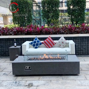 Big Size Stainless Steel <strong>Outdoor</strong> Linear <strong>Fire</strong> Pit Burner Original Concrete Gray Rectangle <strong>Fire</strong> <strong>Table</strong> - Product Image 5