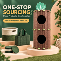 Tunnel pour chat en feutre en forme de tronc d'arbre avec deux ouvertures, abri intérieur pour animaux de compagnie, vente en gros