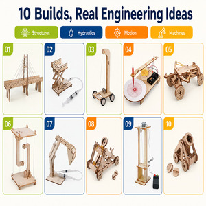 OKYN-Y2111 1. Kit STEM d'ingénierie en bois 10-en-1 en gros, modèle de structure mécanique à monter soi-même pour l'enseignement de la physique à l'école - Product Image 3
