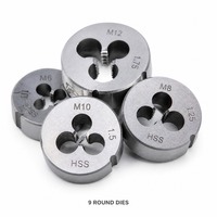 Kit d'outils de filetage HSS métrique avec filières réglables multi-tailles pour la réparation et la coupe de fils