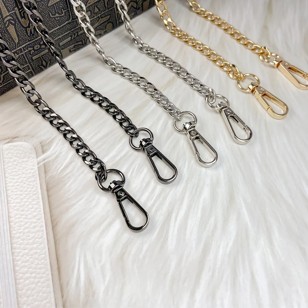 Custom Silver Gold Women Fashion Crossbody Shoulder Long Sling Strap Accessories Bag Metal Chains