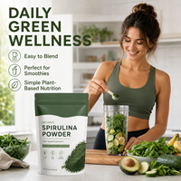 Poudre de Spiruline Bio Complexe Probiotique 5 Milliards d'UFC Prébiotique Inuline Soutien Quotidien au Bien-être Superaliment Vert en Poudre