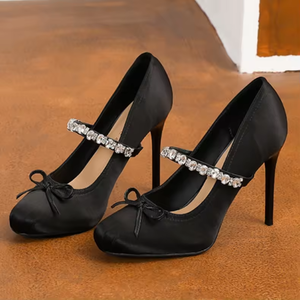 Sandalias de Tacón Alto para Mujer, de Charol Negro, con Tacones de Aguja y Púas, Zapatos de Moda para Mujer, Venta al Por Mayor, Alta Calidad - Product Image 2