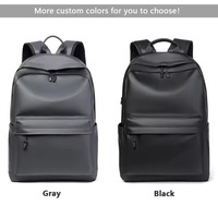 Sacs à dos pour ordinateur portable pour hommes en cuir PU imperméable et sac de sport décontracté pour affaires