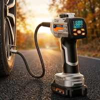 Pompe à air portable pour pneus de voiture à usage d'urgence, compresseur d'air manuel avec lumière LED