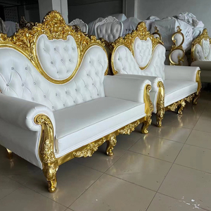 Chaise moderne exquise en acier inoxydable à dossier haut chaise de trône roi pour l'utilisation de l'hôtel de fête de mariage - Product Image 3