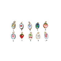 Nouveau Pendentif Fraise Vintage en Cuivre, Style Européen-Américain, Série Imprimée Peinte à l'Huile DIY pour Femme, Style Ins, Vente Directe