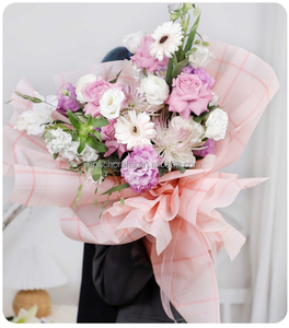 Commercio all'ingrosso di materiali floreali grande griglia ispessita negozio di fiori regalo regalo di carta da imballaggio papel coreano - Product Image 5