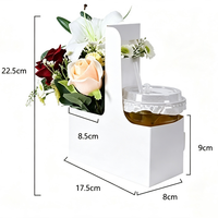 Expédition immédiate : Lot de 2 boîtes à café pliables pour bouquet de fleurs, avec support pour deux tasses, vente chaude