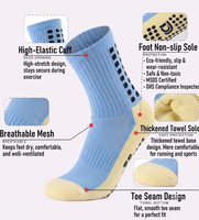 Chaussettes de football antidérapantes pour hommes, en coton/bambou tricoté, avec logo, pour entraînement académique, faible MOQ, collection automne