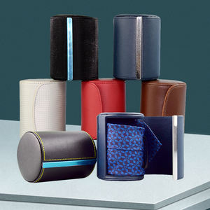 Caja de regalo de negocios de rollo de viaje para hombres antiarrugas impermeable caja de almacenamiento de corbata de cuero portátil - Product Image 1