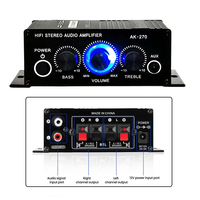 Amplificateur audio stéréo HiFi 12V pour voiture, amplificateur de basses audio HiFi à deux canaux pour voitures, lecteur CD DVD MP3, haut-parleurs