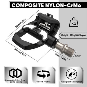 Pédales de vélo de route OEM/ODM BUCKLOS Pédales autobloquantes à clip en fibre de carbone/titane pour pédales de vélo <span class=keywords><strong>KEO</strong></span> avec crampons - Product Image 5
