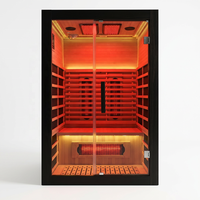 Salle de sauna moderne avec contrôle intelligent, thérapie par lumière rouge, chauffage au graphène à spectre complet pour 1-2 personnes, personnalisable OEM ODM