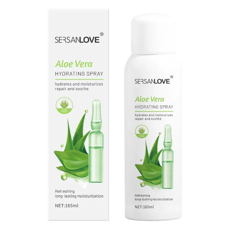 Private Label New Design Natural Aloe Vera Facial Skincare Moisturizing Spray Body Face Hydrating Repairing Toner Mist Spray Oem