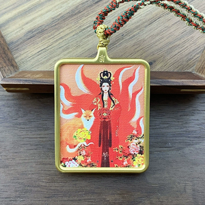 จี้สแตนเลสรูปจิ้งจอกเก้าหางแบบไทย สร้อยคอแบบโซ่สำหรับเสื้อสเวตเตอร์ สร้อยคอแบบทังก้า กันน้ำ กล่องกาวู - Product Image 6