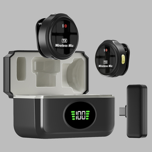 Hot bán Q8 Micro không dây 3 trong 1 Mini Mic Lavalier micro với 3.5 loại C IOS Receiver cho điện thoại thông minh máy ảnh sống vlog - Product Image 1