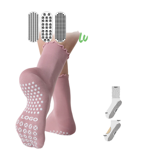 Calcetines de mujer personalizables de longitud media, con efecto fruncido, talla única, color liso, antideslizantes, de punto, para uso diario, con puño elástico, de secado rápido, ideales para primavera. - Product Image 1