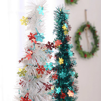 Ornements de Noël Paillettes Colorées Tops Pliables Télescopiques Arbre de Noël Ornements de Noël