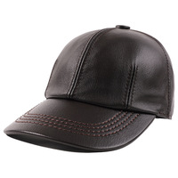 Gorra de Piel de Cabra Genuina Unisex para Otoño e Invierno, Gorra de Béisbol de Piel de Cabra para Personas de Mediana Edad y Mayores, Gruesa