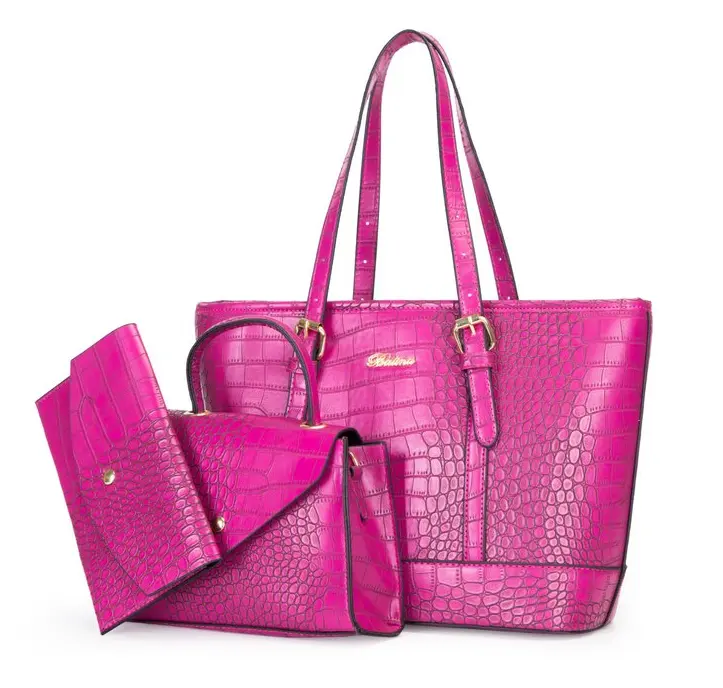 Kadınlar için ucuz toptan moda kadın deri el çantası set en kaliteli tote çanta