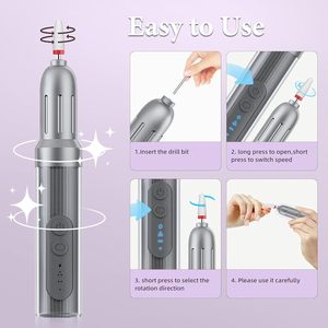 Ponceuse à ongles électrique rechargeable 18000 tr/min, polisseuse rapide pour le retrait du vernis gel, lime de manucure sans fil, produits pour les ongles - Product Image 3