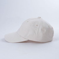 Venta al por mayor 100% tela de algodón suave color blanco crema gorras planas 3D bordado Logo papá gorra 6 paneles gorra de béisbol sin estructura
