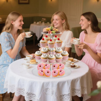 Présentoir à Gâteaux Rond Personnalisé en Acrylique, Table d'Exposition à Desserts, Étagère Multifonctionnelle pour Anniversaires, Fêtes et Mariages