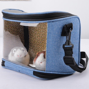 Transportín de Viaje para Cobayas, Portátil, Transpirable, Transparente, Azul Grisáceo, para Mascotas Pequeñas como Hámsteres, Topos y Erizos - Product Image 5