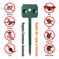 Répulsif solaire rechargeable pour animaux, à infrarouge, avec flash LED et ultrasons, pour jardin, cour et ferme